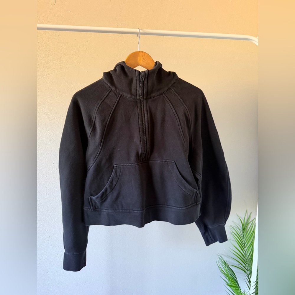 Lululemon scuba oversized 1/2 jacket hooded black hoodie size M/L